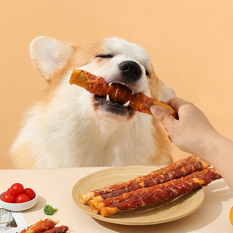 Chicken-Wrapped Rawhide Chew Sticks for Dogs